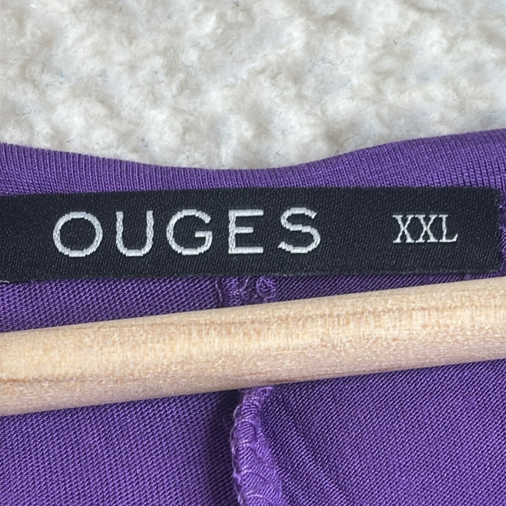 Nwot Ouges Womens Purple Lace Trim Long Sleeve Hi… - image 2